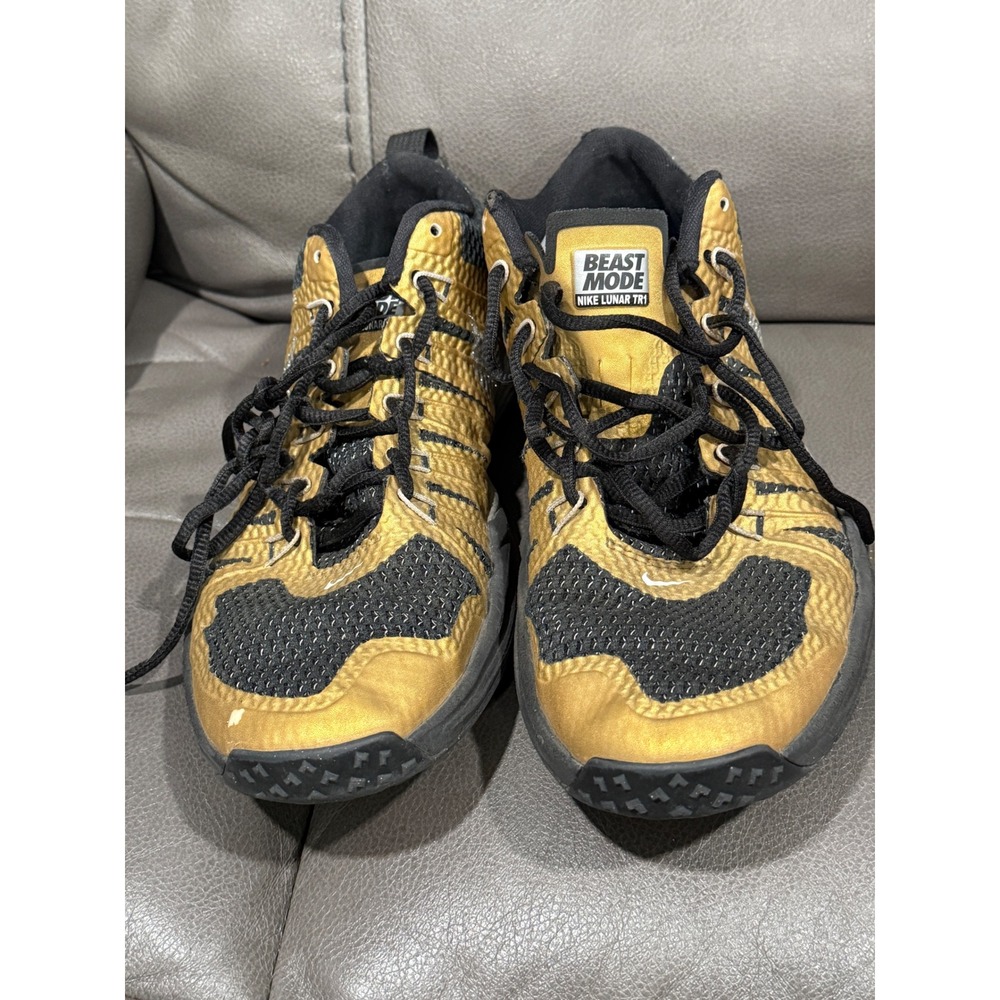 Nike Lunar TR1 Beast Mode Marshawn Lynch Gold Black 654283-710 Mens Size 9